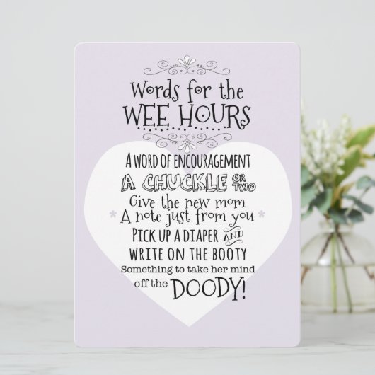 Babyparty-Windel-Tätigkeits-Karten-Zeichen Einladung (Stehend Vorderseite)