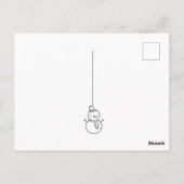 Babyparty | Winter Snowman Candy Cane Postkarte (Rückseite)