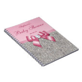 Babypartyguestbook-Silber-Paillette-Rosa-Bogen Notizblock (Rechte Seite)