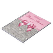 Babypartyguestbook-Silber-Paillette-Rosa-Bogen Notizblock (Linke Seite)