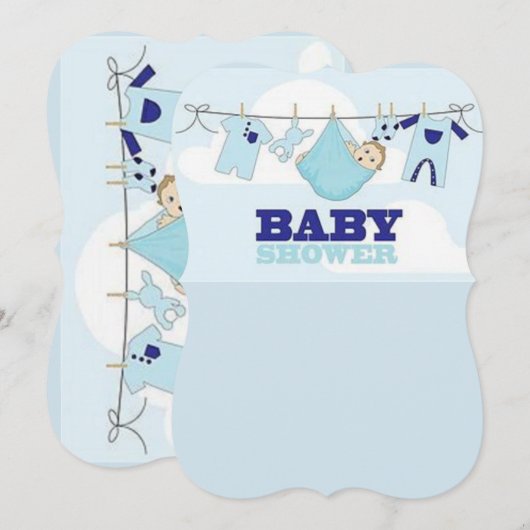 Babypartykarte Einladung (Vorne/Hinten)