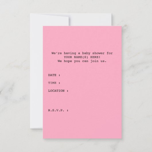 Babypartypaß Einladung (Rückseite)