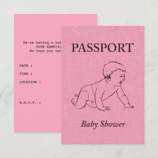 Babypartypaß Einladung (Vorne/Hinten)