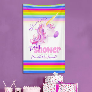 Babypartyregenbogen-Einhornfahne Banner