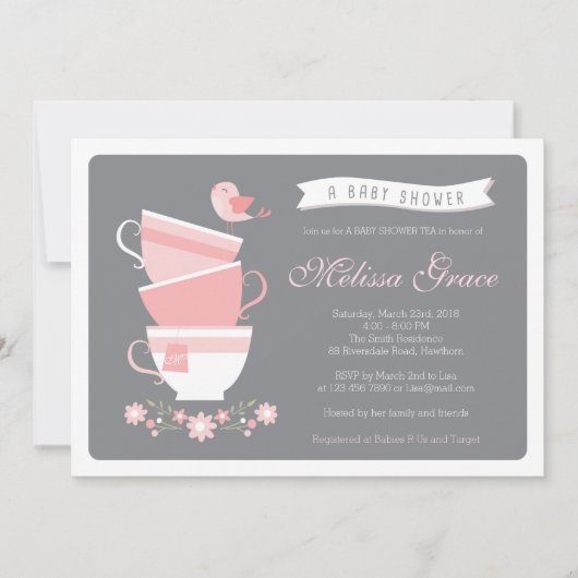 Babypartyteeeinladung/Babyparty des hohen Tees Einladung (Vorderseite)
