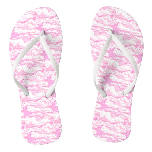 Babypink-Happy-Wolken-Hintergrund Badesandalen (Fußbett)