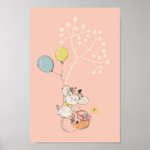 Babypink-Kinderzimmer-Poster - niedliche kleine Ma
