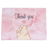 Babypink-koreanisches Herz Große Geschenktüte (Vorderseite)