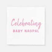 Babypink und White Cocktail Napkin Serviette (Vorderseite)