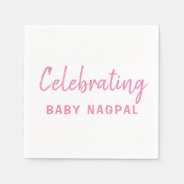 Babypink und White Cocktail Napkin Serviette
