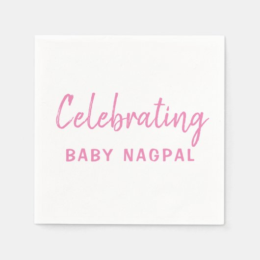 Babypink und White Cocktail Napkin Serviette (Vorderseite)