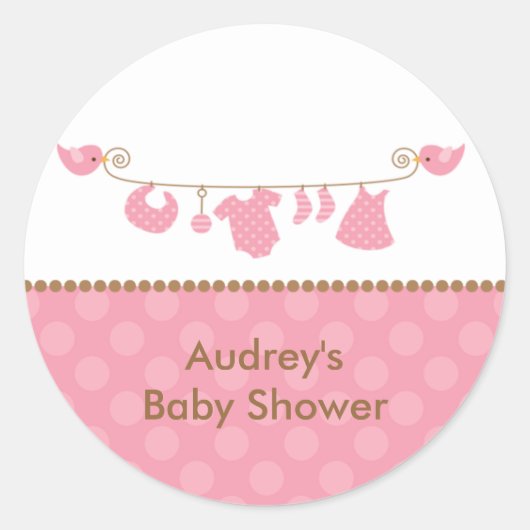 Babypink-Wäscheständer Runder Aufkleber (Vorderseite)
