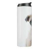 Babyportrait Mops Thermosbecher (Nach links gedreht)