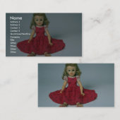Babypuppe gekleidet im Rot Visitenkarte (Vorne/Hinten)