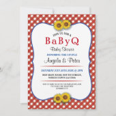 BABYQ Baby Dusche GRILLEN Party Paare Red Invite Einladung (Vorderseite)