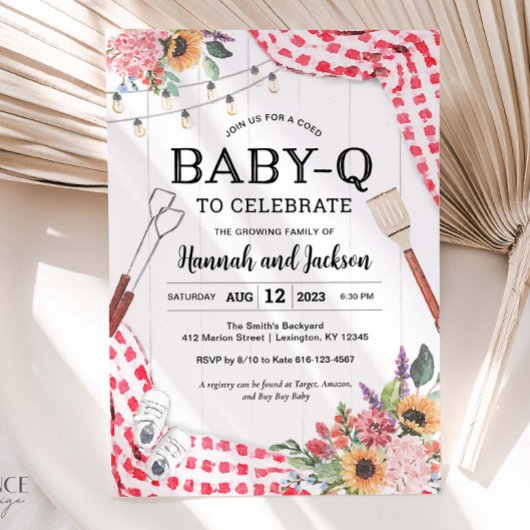 BabyQ Baby Shower GRILLEN Baby Shower Einladung