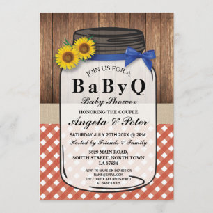 BABYQ Baby Shower GRILLEN Party Paare Jar Red Invi Einladung