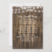 BabyQ Backyard GRILLEN Bash Wood Rustic Baby Showe Einladung (Rückseite)