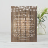 BabyQ Backyard GRILLEN Bash Wood Rustic Gender Neu Einladung (Stehend Vorderseite)