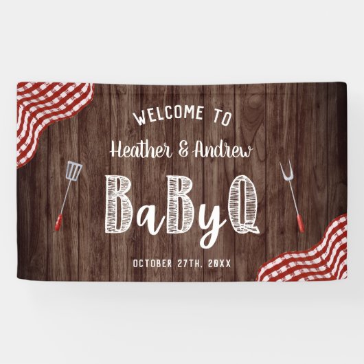 Babyq Backyard GRILLEN Picnic Baby Showbanner Banner (Horizontal)