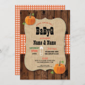 BaByQ Gender Reveal Baby Shower Red Karo Einladung (Vorne/Hinten)