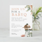 BabyQ Girl Baby Shower GRILLEN Einladung (Stehend Vorderseite)