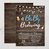 BabyQ GRILLEN Baby Brewing Shower Einladung (Vorne/Hinten)