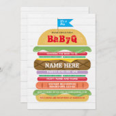 BaByQ GRILLEN Baby Shower Boy Couple's Shower Einl Einladung (Vorne/Hinten)