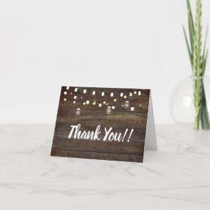 BabyQ GRILLEN Baby Shower Danke Card Rustic