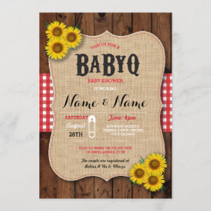 BaByQ GRILLEN Baby Shower Red Sunflower Einladung
