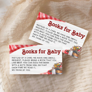 BabyQ GRILLEN Book Request Rustic Baby Shower Begleitkarte