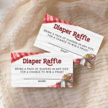 BabyQ GRILLEN Diaper Raffle Ticket Rustic Baby Sho