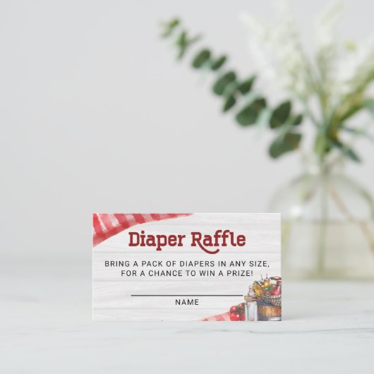 BabyQ GRILLEN Diaper Raffle Ticket Rustic Baby Sho Begleitkarte (Stehend Vorderseite)