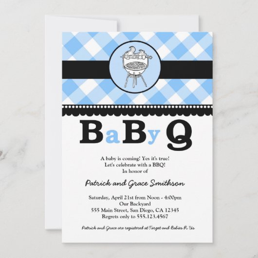 BaByQ GRILLEN Kinderdusche Einladungen (Vorderseite)