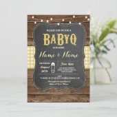 BaByQ GRILLEN Kinderdusche Gelbkhalkoholz Einladun Einladung (Stehend Vorderseite)