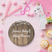 BabyQ GRILLEN Rustic Wood Barn Lights Dusche Telle Pappteller (Party)