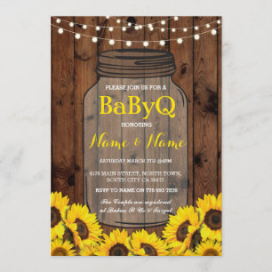BaByQ Sonnenblume GRILLEN Baby Dusche Jar Wood Ein Einladung