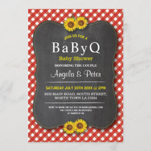 BABYQ Sunflower Baby Dusche GRILLEN Couple Red Inv Einladung