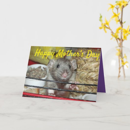 Babyratte Muttertagskarte Karte (Gelbe Blume)