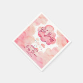 Babyrosa-Babywolke-Babydusche Serviette (Ecke)