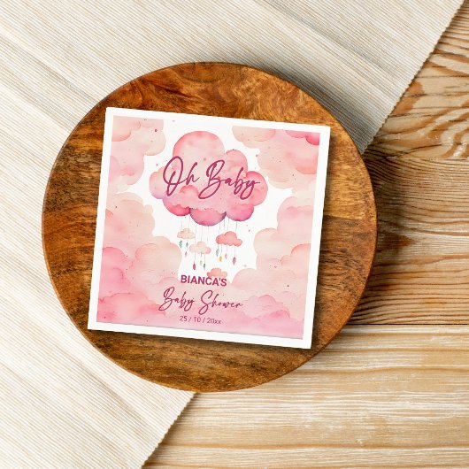 Babyrosa-Babywolke-Babydusche Serviette