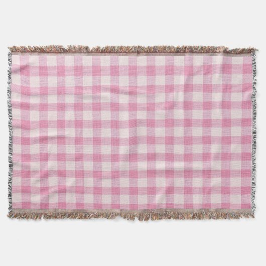 Babyrosa Gingham Decke (Vorderseite)
