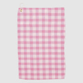 Babyrosa Gingham Golfhandtuch (Vorderseite)