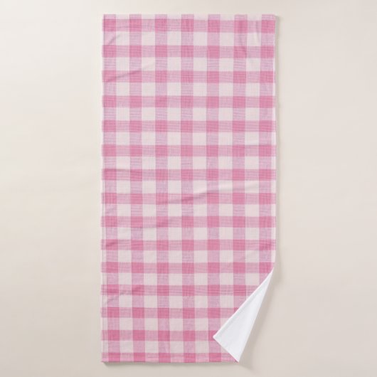 Babyrosa Gingham-Muster Badehandtuch (Badehandtuch)