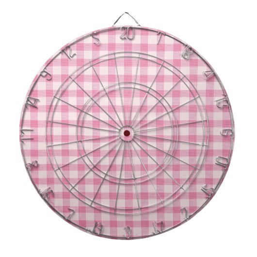 Babyrosa Gingham-Muster Dartscheibe (vorne)