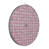 Babyrosa Gingham-Muster Dartscheibe (Vorderseite Links)