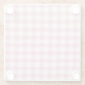 Babyrosa Gingham-Muster Glasuntersetzer (Rückseite)