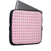 Babyrosa Gingham-Muster Laptopschutzhülle (Vorne Rechts)