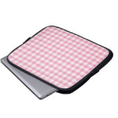 Babyrosa Gingham-Muster Laptopschutzhülle (Vorne Knopf)