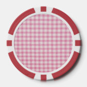 Babyrosa Gingham-Muster Pokerchips (Vorderseite)
